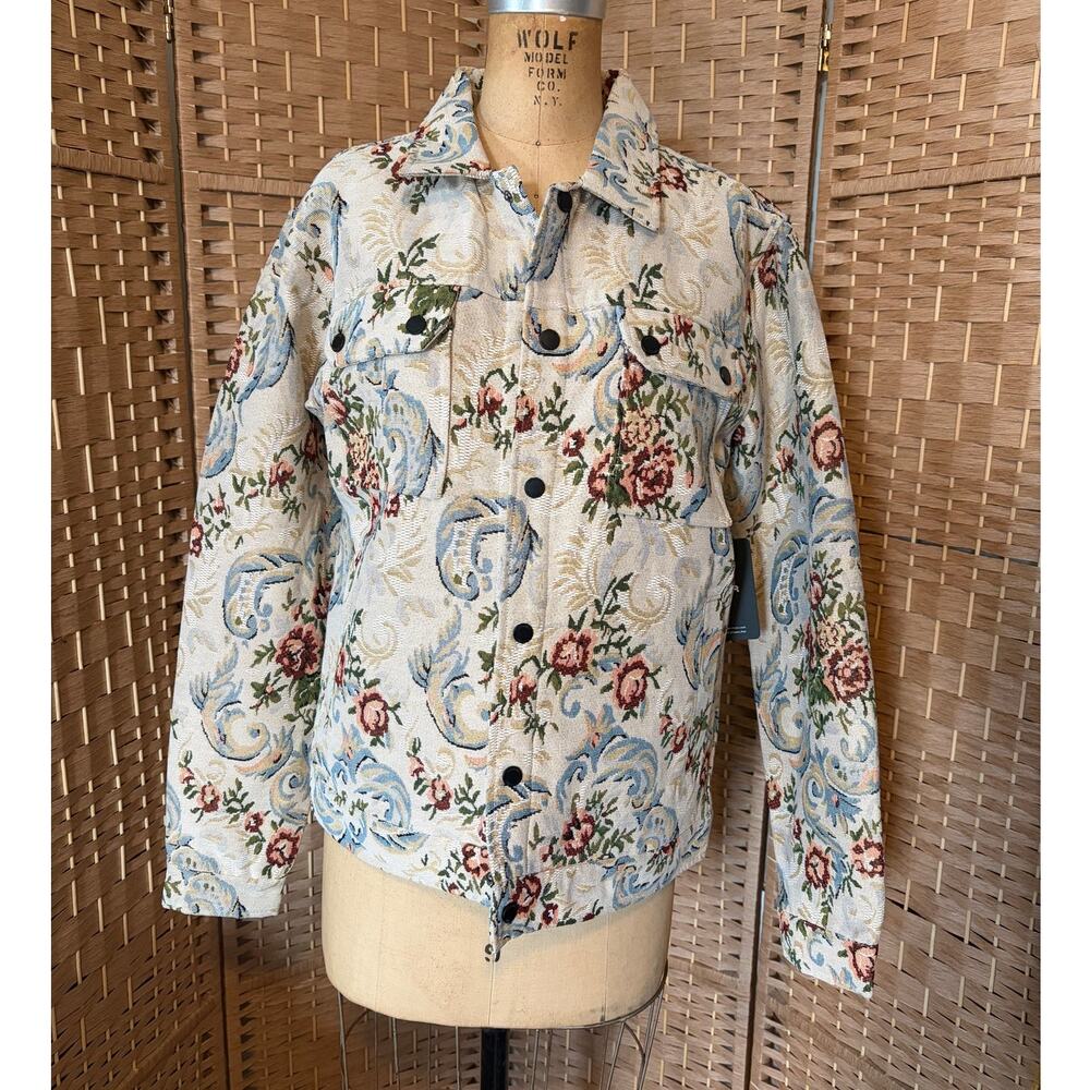 Copper Rivet NWT Mens Floral Tapestry Snap Jacket Multicolor, SM
